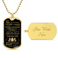 My Son | This Old Lion Has Your Back | Love Dad (Luxury Military Style Dog Tag Necklace)