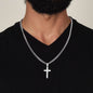 Merry Christmas Son | My Greatest Gift | Love Mom (Artisan Cross Cuban Chain)