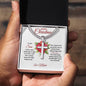 Merry Christmas Son | My Greatest Gift | Love Mom (Artisan Cross Cuban Chain)