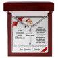 To Our Grandson | Always Connected by Heart | Christmas Card From Grandma and Grandpa (Artisan Cross Cuban Chain)
