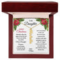 Merry Christmas To My Daughter | My Most Beautiful Chapter | Love Mom (Vertical Name Necklace)