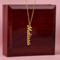 Merry Christmas To My Daughter | My Most Beautiful Chapter | Love Mom (Vertical Name Necklace)