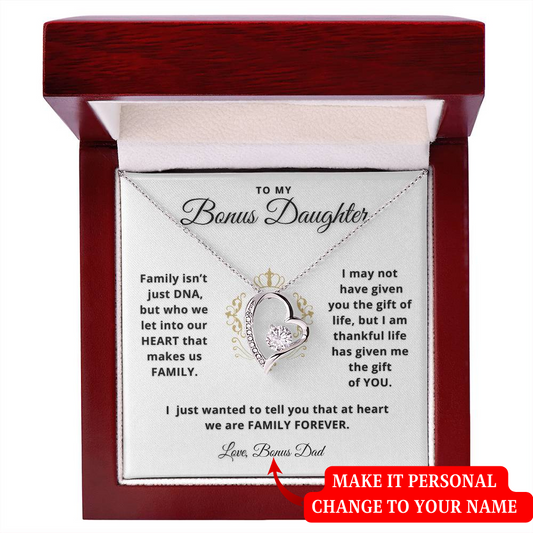 To My Bonus Daughter | Family Forever | Personalized Signature (Forever Love Necklace)