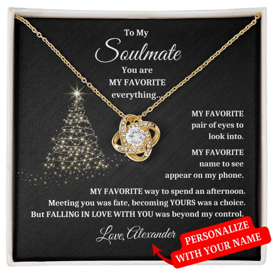 To My Soulmate | My Favorite | Personalized Christmas Card (Love Knot Necklace)