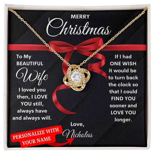 To My Beautiful Wife | Merry Christmas My Love | Personalized Signature Name (Love Knot)