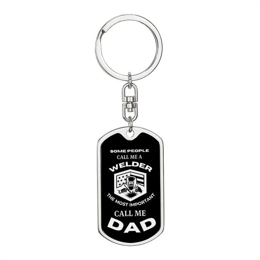 WELDER | Call Me Dad (Dog Tag Swivel Key Chain)