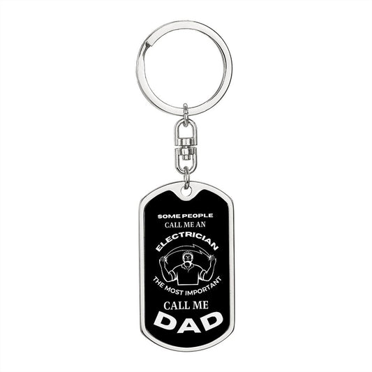 ELECTRICIAN | Call Me Dad (Dog Tag Swivel Key Chain)