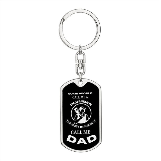 PLUMBER | Call Me Dad (Dog Tag Swivel Key Chain)
