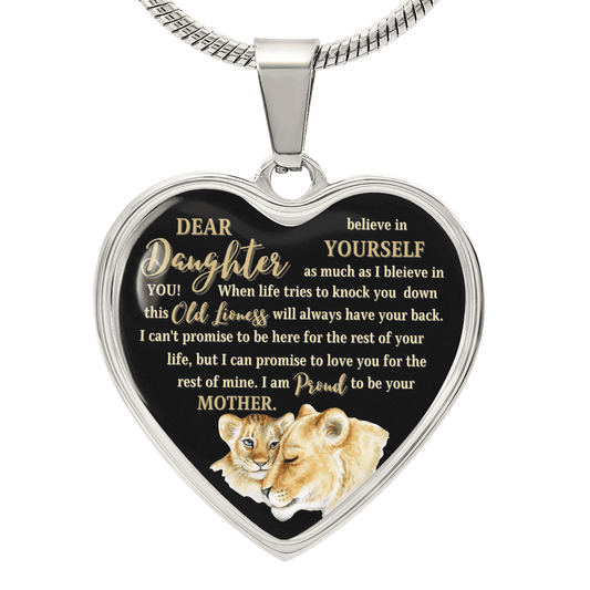 Dear Daughter | Mom's Promise  (Graphic Heart Necklace)