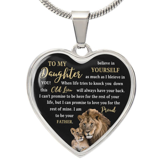 To My Daughter | Dad's Promise (Graphic Heart Necklace).