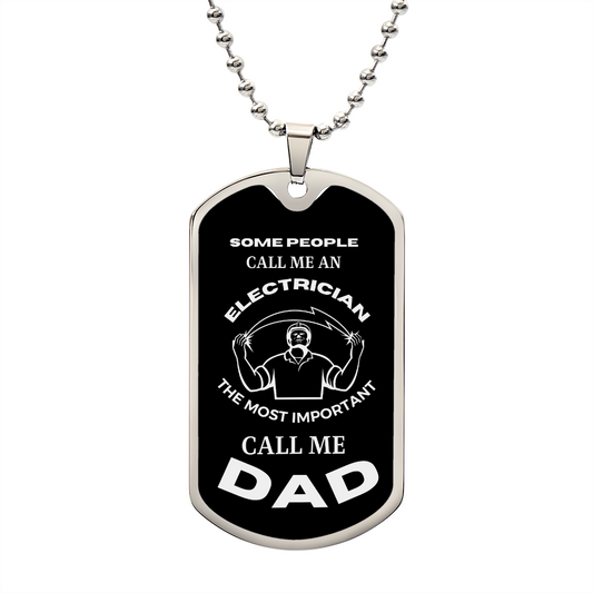 ELECTRICIAN | Call Me Dad (Military Style Dog Tag Necklace)