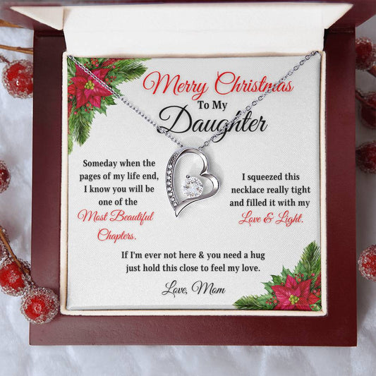 Merry Christmas To My Daughter | My Most Beautiful Chapter | Love Mom (Forever Love Necklace)