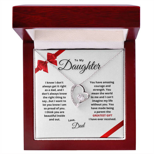 To My Daughter | Greatest Gift | Love Dad (Forever Love Necklace).