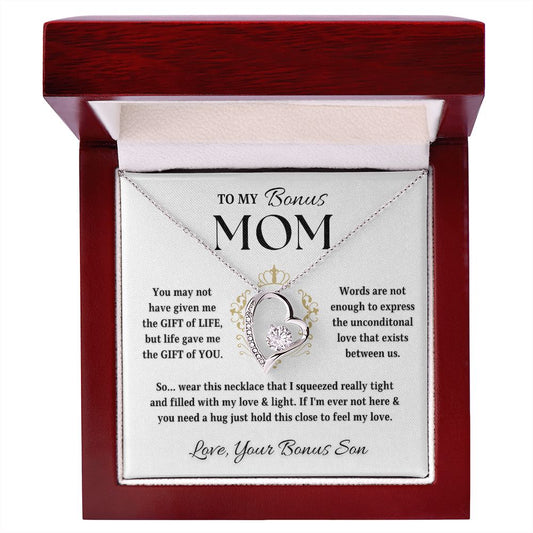 To My Bonus Mom | Love & Light | From Bonus Son (Forever Love Necklace)