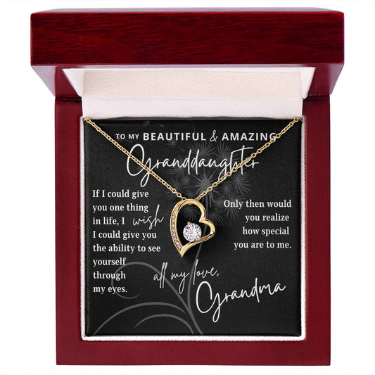 To My Granddaughter | My Wish For You | Love Grandma (Forever Love Necklace)