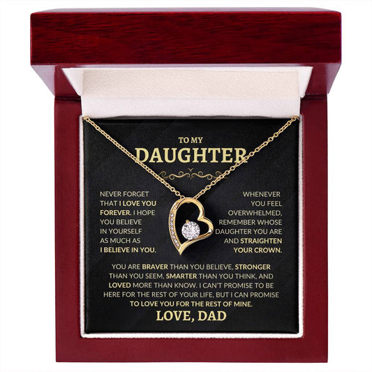 To My Daughter | NEVER FORGET | From Dad (Forever Love Necklace)