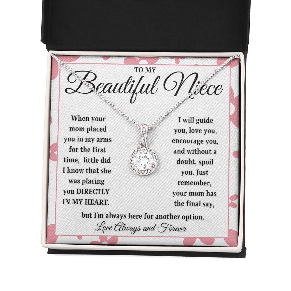 To My Beautiful Niece | DIRECTLY IN MY HEART | From Aunt or Uncle (Eternal Hope Necklace)