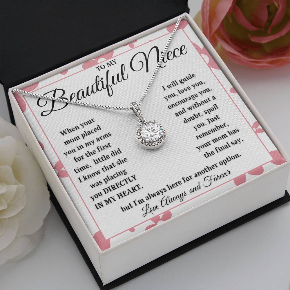 To My Beautiful Niece | DIRECTLY IN MY HEART | From Aunt or Uncle (Eternal Hope Necklace)