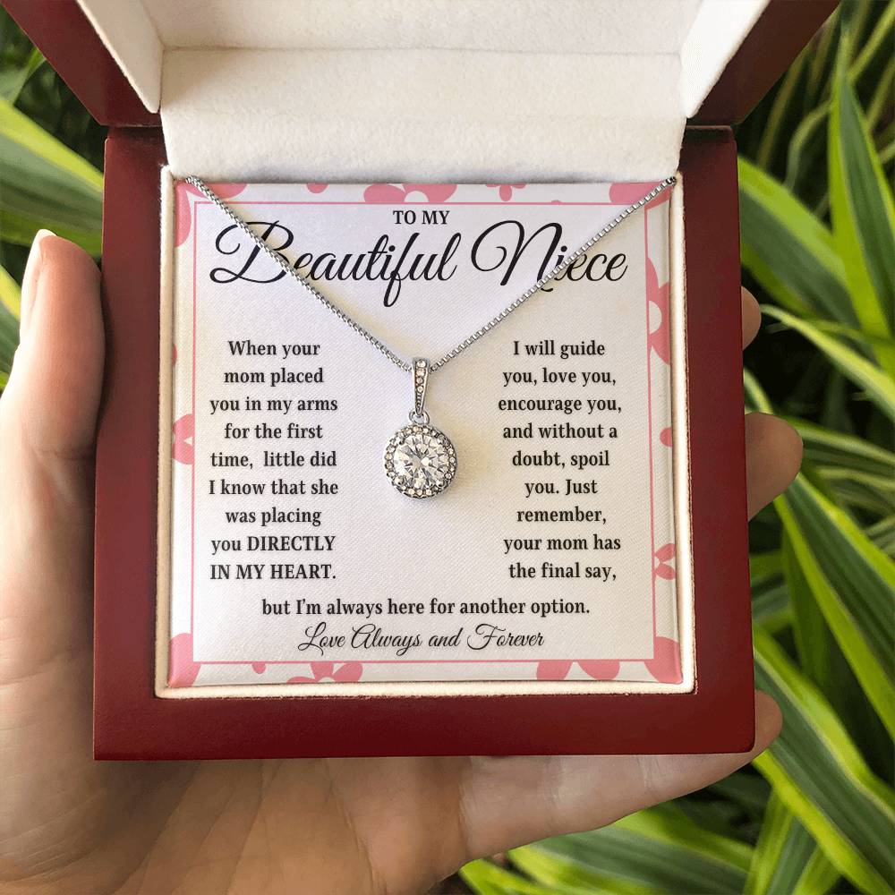 To My Beautiful Niece | DIRECTLY IN MY HEART | From Aunt or Uncle (Eternal Hope Necklace)