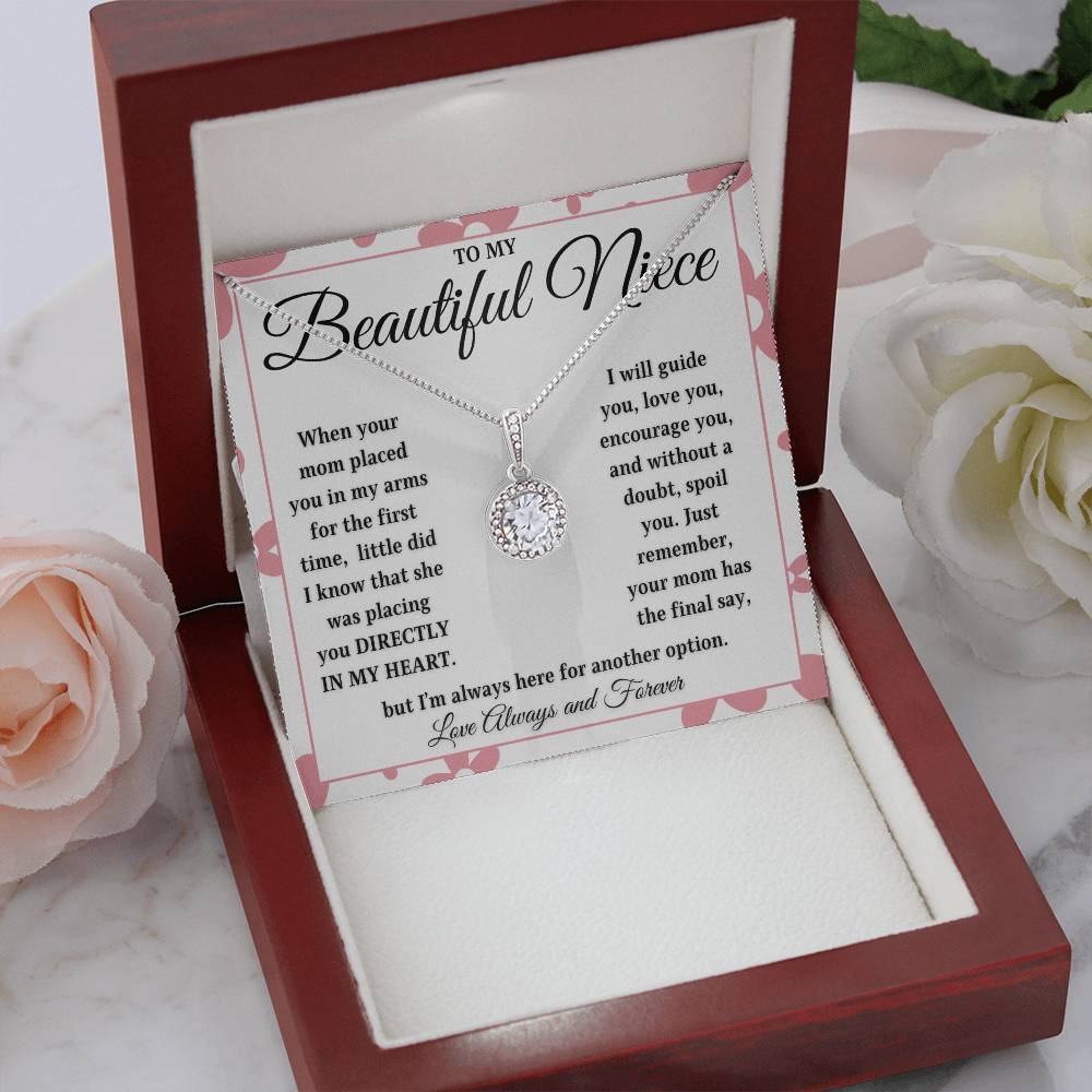 To My Beautiful Niece | DIRECTLY IN MY HEART | From Aunt or Uncle (Eternal Hope Necklace)