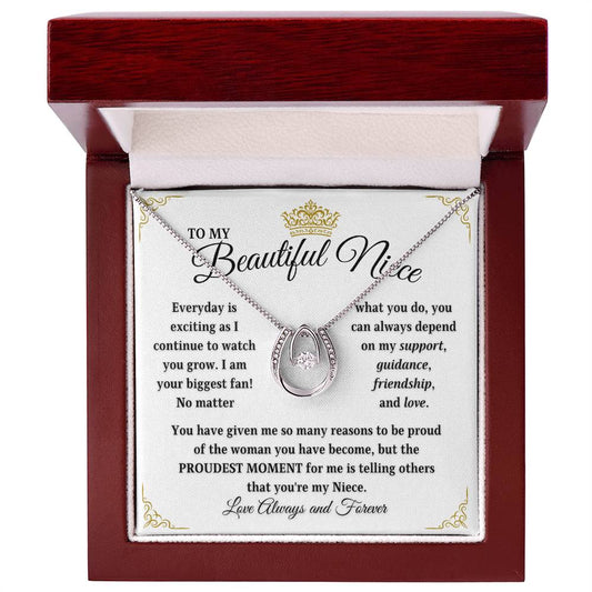 To My Beautiful Niece | PROUDEST MOMENT | From Aunt or Uncle (Lucky In Love Necklace)