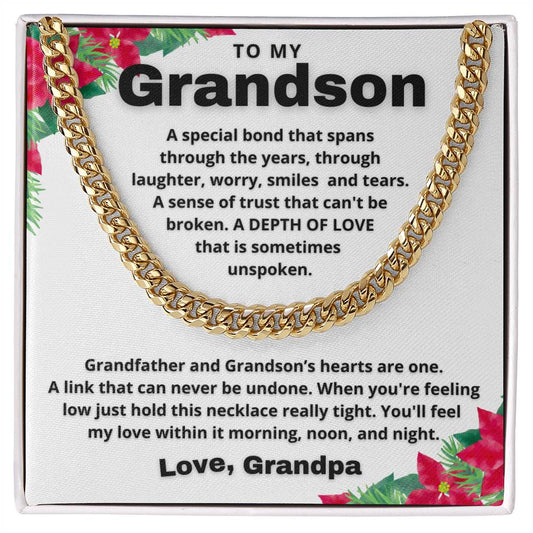Merry Christmas To My Grandson | Depth of Love | From Grandfather (Cuban Chain)