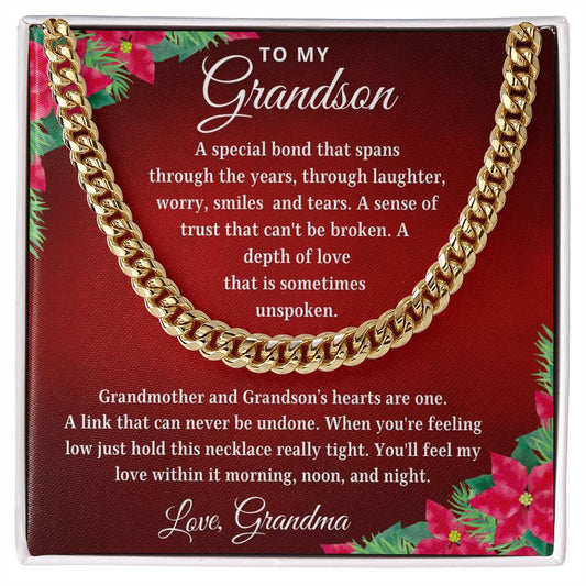To My Grandson | Depth of Love | From Grandmother (Cuban Chain)