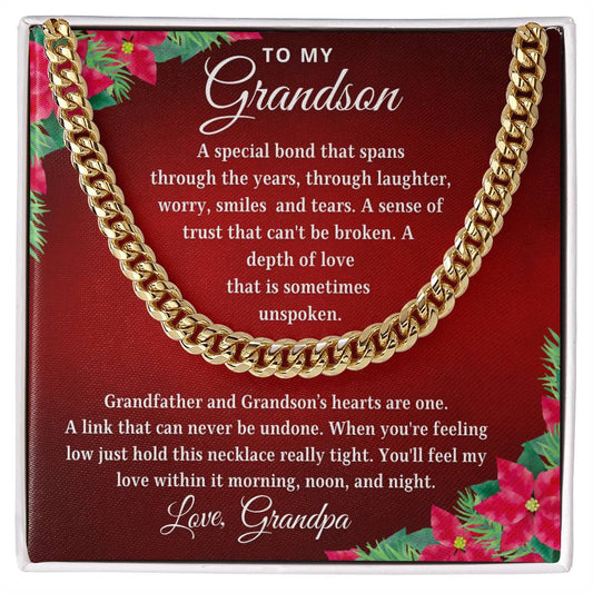 To My Grandson | Depth of Love | From Grandfather (Cuban Chain)