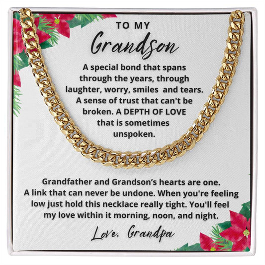 To My Grandson Merry Christmas | Depth of Love | From Grandfather (Cuban Chain)
