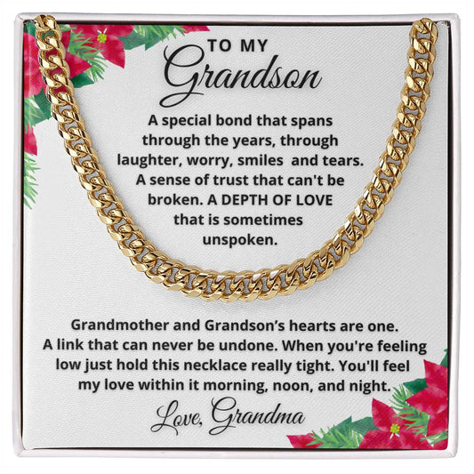 Merry Christmas To My Grandson | Depth of Love | From Grandmother (Cuban Chain)