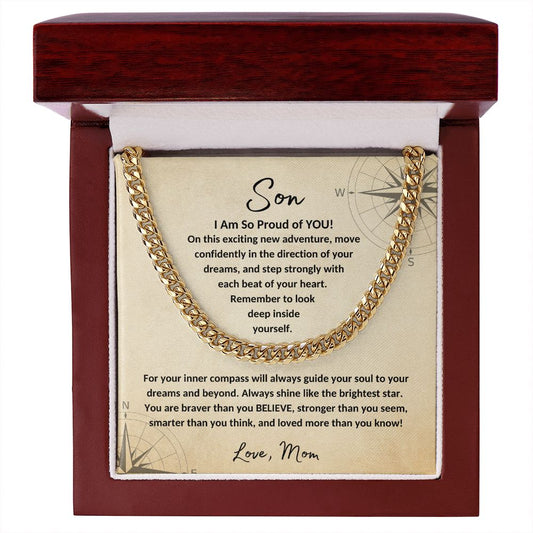 To My Son | Guide Your Soul | Love Mom (Cuban Chain)