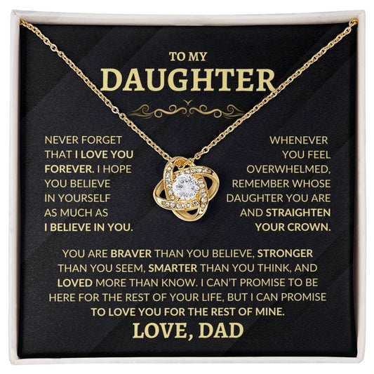 To My Daughter | NEVER FORGET | From Dad (Love Knot Necklace)