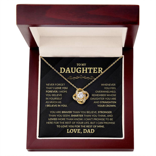 To My Daughter | NEVER FORGET | From Dad (Love Knot Necklace)
