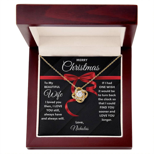 To My Beautiful Wife | Merry Christmas My Love | Personalized Signature Name (Love Knot)