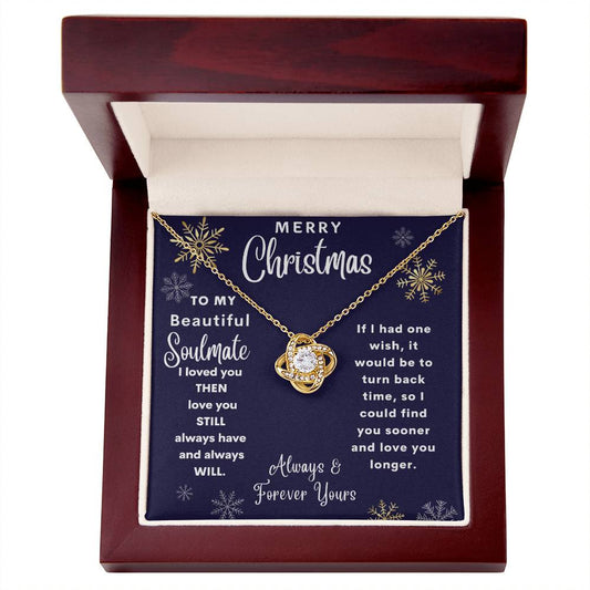 To My Beautiful Soulmate Merry Christmas | Love Always (Love Knot Necklace)