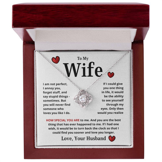 To My Wife | HOW SPECIAL YOU ARE | From Husband (Love Knot Necklace).