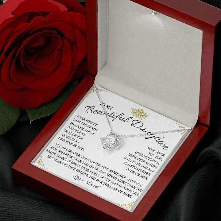 To My Beautiful Daughter | I Believe In You | Love Dad (Love Knot Necklace)