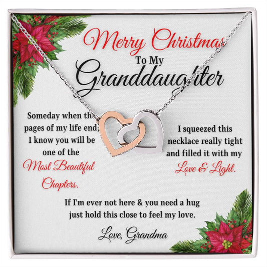 Merry Christmas To My Granddaughter | My Most Beautiful Chapter | Love Grandma (Interlocking Hearts)