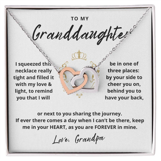 To My Granddaughter | Forever In My Heart | From Grandpa (Interlocking Hearts).