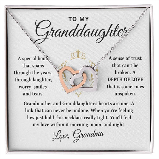 To My Granddaughter | Depth of Love | From Grandmother (Interlocking Hearts)