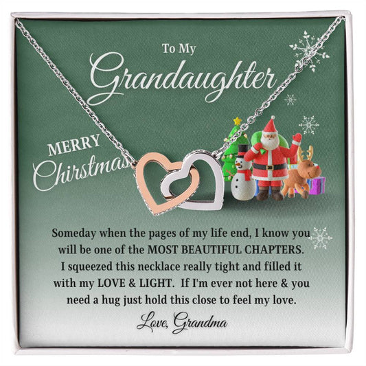 To My Granddaughter Merry Christmas | Most Beautiful Chapter | Love Grandma (Interlocking Hearts)