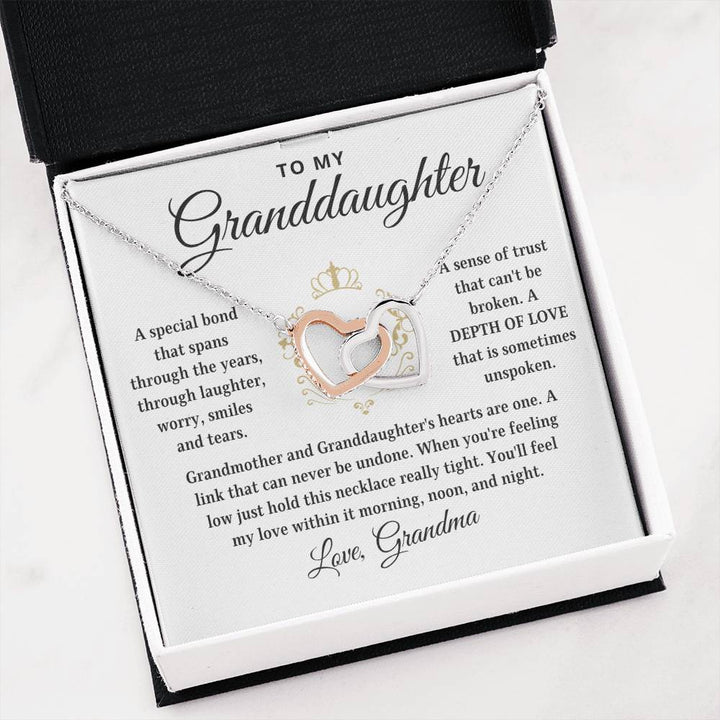 To My Granddaughter | Depth of Love | From Grandmother (Interlocking Hearts)