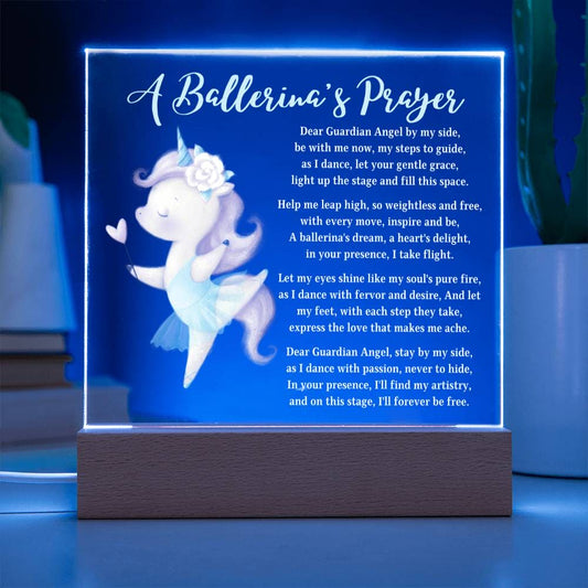 Unicorn | Ballerina's Prayer (Square Acrylic Night Light)