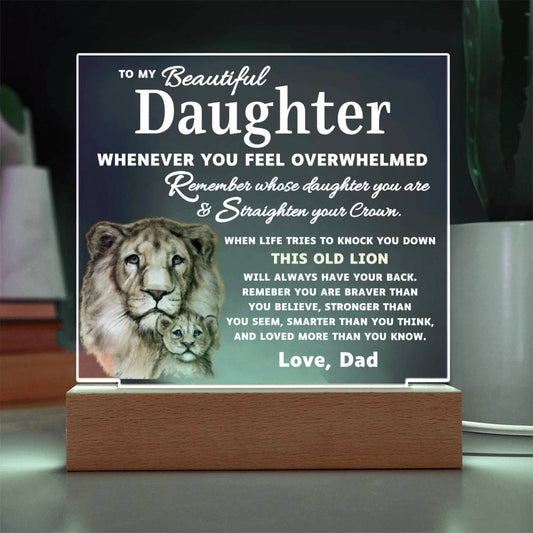 To My Daughter | Dad's Promise (Square Acrylic LED Light)