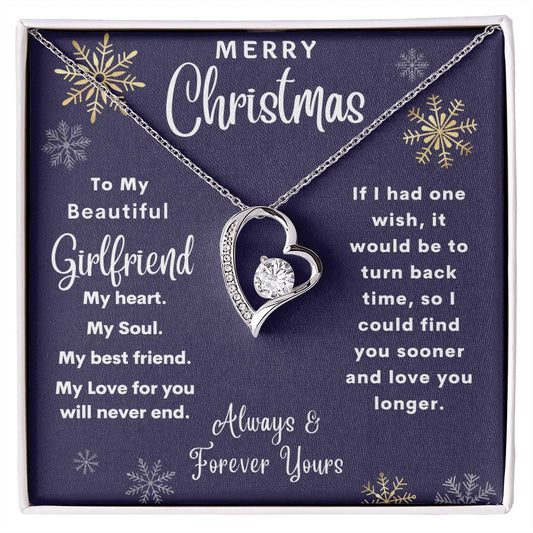 To My Beautiful Girlfriend Merry Christmas | My Heart & Soul | Always & Forever Yours (Forever Love Necklace)
