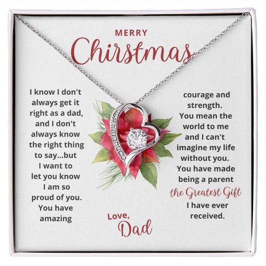 Merry Christmas To My Daughter | My Greatest Gift | Love dad (Forever Love Necklace)