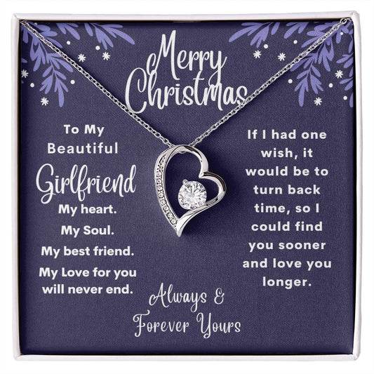 To My Beautiful Girlfriend Merry Christmas | My Heart & Soul | Always & Forever Yours (Forever Love Necklace)