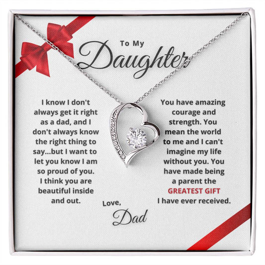 To My Daughter | Greatest Gift | Love Dad (Forever Love Necklace).