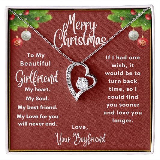 To My Beautiful Girlfriend Merry Christmas | My Heart & Soul | From Boyfriend (Forever Love Necklace)