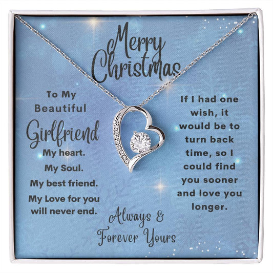 To My Beautiful Girlfriend Merry Christmas | My Heart & Soul | Always & Forever Yours (Forever Love Necklace)